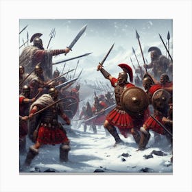 Spartan Battle 1 Canvas Print