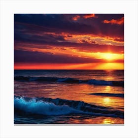 Sunset Over The Ocean 114 Canvas Print