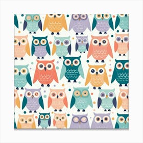 Colorful Owls 3 Canvas Print