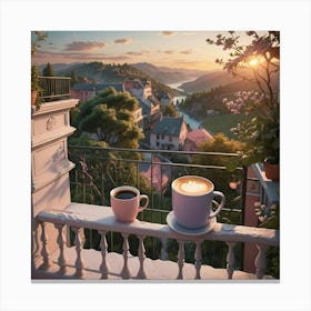 Coffee And Sunset Canvas Print