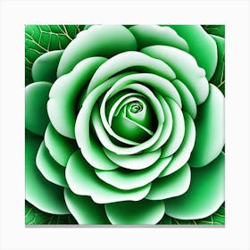 Green Rose 3 Canvas Print