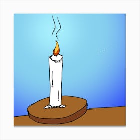 Candle On A Table Canvas Print