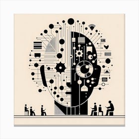 Head With A Computer Canvas Print