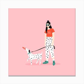 Like Dog Like Owner Square Canvas Print