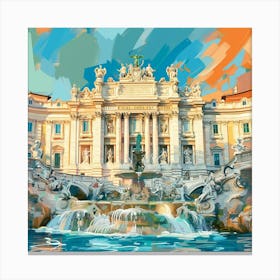 Trevi Fountain Vatican City Canvas Print