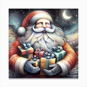 Santa Claus with Gifts Canvas Print