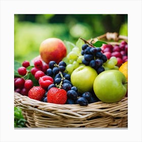 Basket Of Fruit Canvas Print