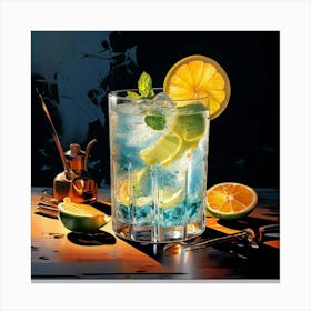 Blue Martini Canvas Print