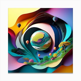 3d Paper Art Canvas Print