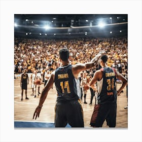 Basketball Players On The Court Canvas Print