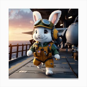 Bunny In Uniform Canvas Print