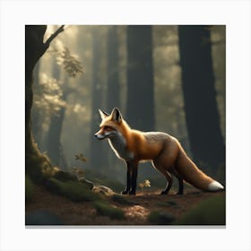 Red Fox In The Forest 53 Canvas Print