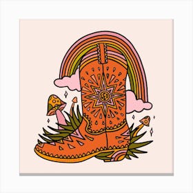 Leo Cowboy Boot Canvas Print