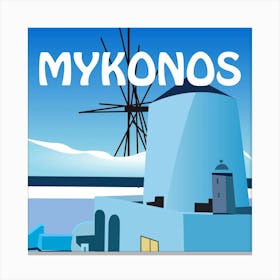 Mykonos Bold Illustration Canvas Print