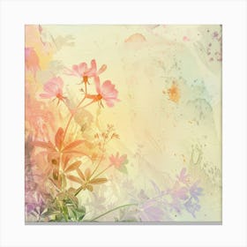 Watercolor Floral Background Canvas Print