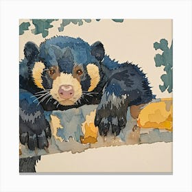 Editorial Art White Background Bear Canvas Print