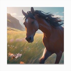 Horse In A Field 1 Canvas Print