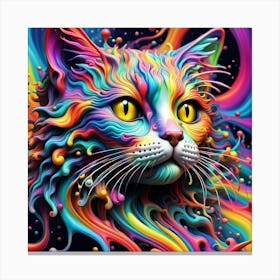 Psychedelic Cat Canvas Print