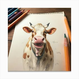 Cow Drawing 6 Canvas Print