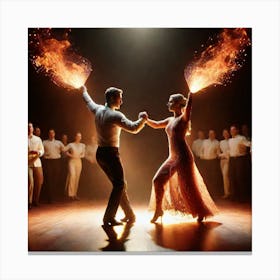 Dancers In Flames 4 Canvas Print