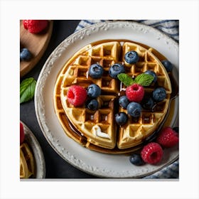 Waffles With Berries Canvas Print