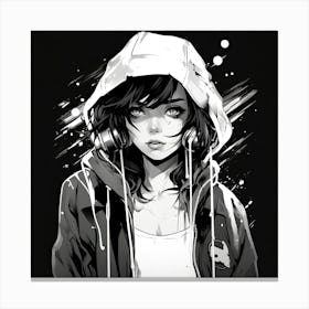 Girl In Hoodie Canvas Print