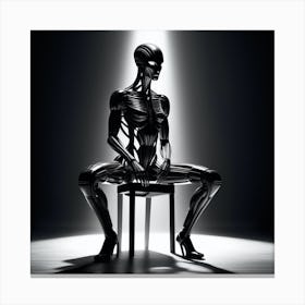 Skeleton Sitting On A Chair 23 Canvas Print