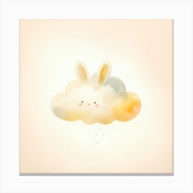 Yellow Cute Bunny Cloud Canvas Print