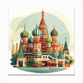 St Basil'S Cathedral In Moscow Canvas Print