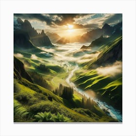 Sunrise In The Mountains 24 Canvas Print