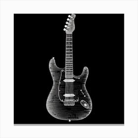 Black And White Electric Guitar Canvas Print