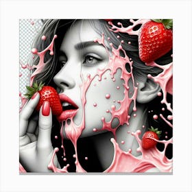 Strawberry Painting Canvas Print