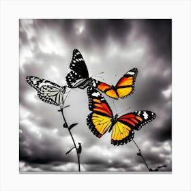 Butterflies In The Sky 4 Canvas Print