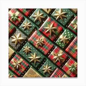 Christmas Presents Wrap Pattern Canvas Print