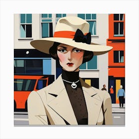 English lady in London 2 Canvas Print