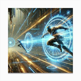 A Dynamic Depiction Of The Blink Assault Ability U Canvas Print