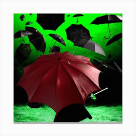 Umbrellas In The Wind Canvas Print