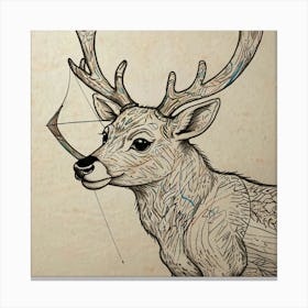 Deer With Bow And Arrow 7 Canvas Print