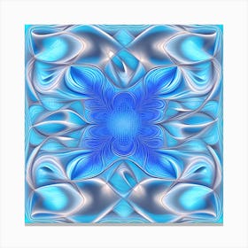 Abstract Blue Flower Canvas Print