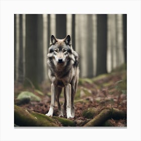Wolf In The Forest 30 Canvas Print