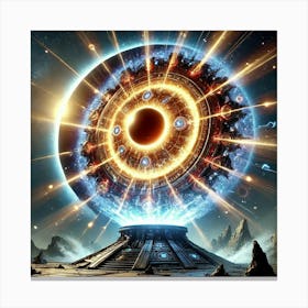 Eclipse Flare Celestial Surge Canvas Print