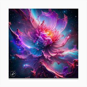 Flower In Space Canvas Print