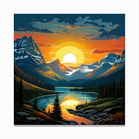 Glacier National Park Sunrise Canvas Print