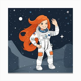 Create A Cartoon Version Of A Simple Female Astron (1) Canvas Print