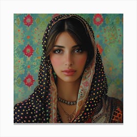 Woman In A Scarf Canvas Print
