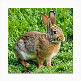 Rabbit In The Grass 5 Canvas Print