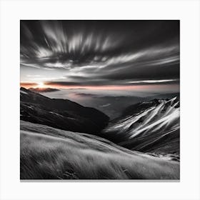 Sunrise In The Mountains 3 Canvas Print