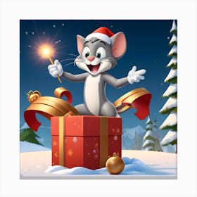 Tom And Jerry Christmas 1 Canvas Print