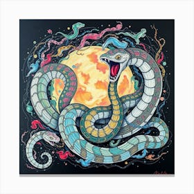 Snakes On The Moon Canvas Print