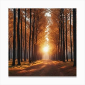 Autumn Trees In The Forest Canvas Print